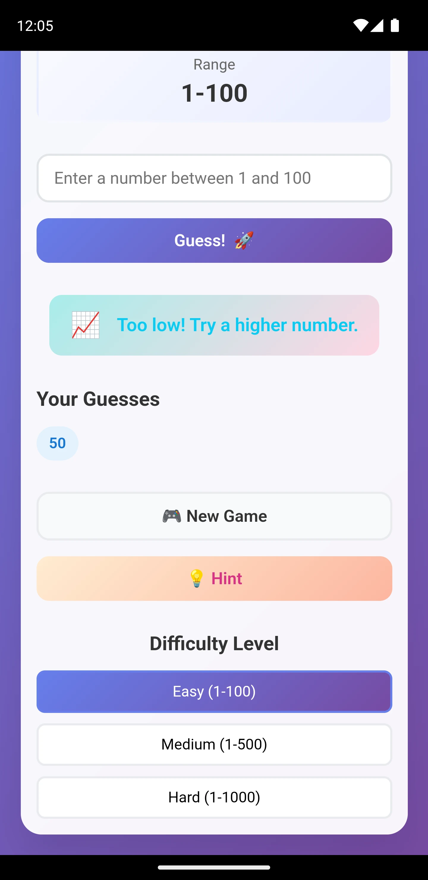 Difficulty Selection